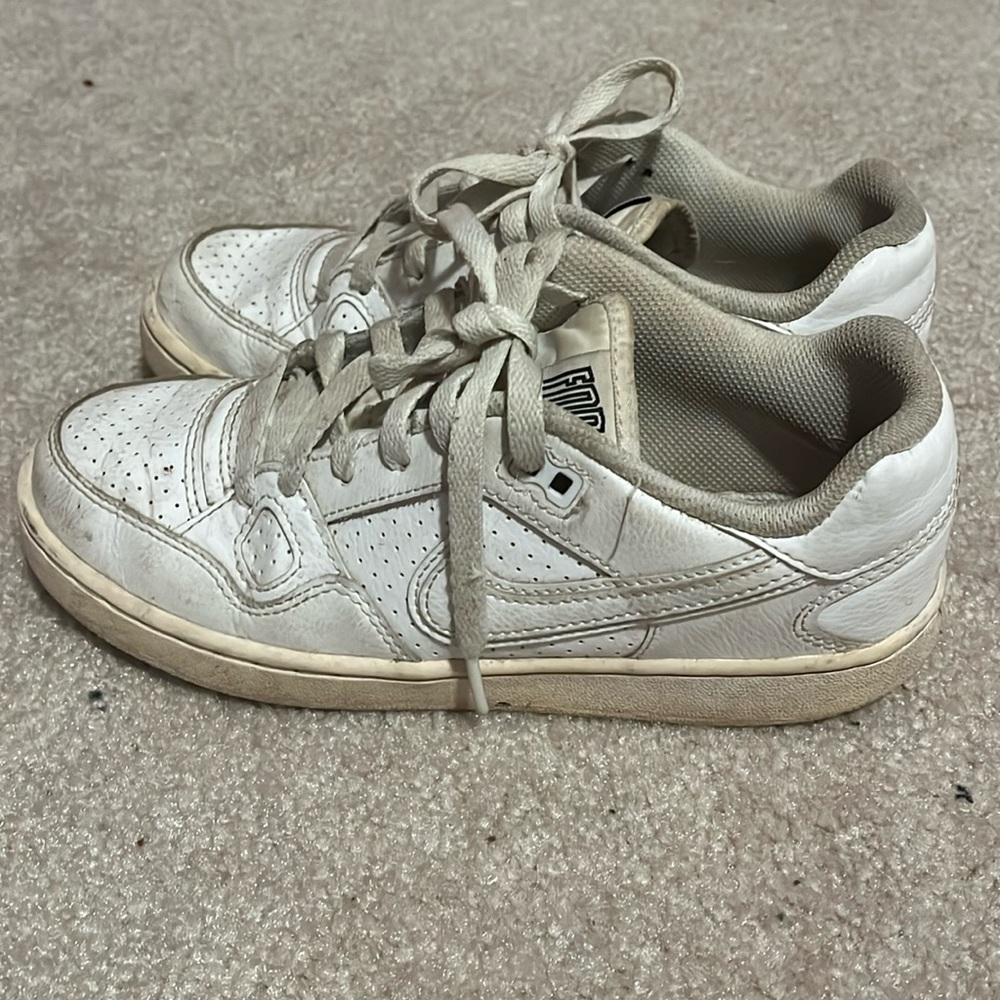 White Nike low-top Airforces. Size 5.5